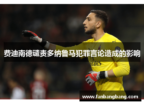 费迪南德谴责多纳鲁马犯罪言论造成的影响